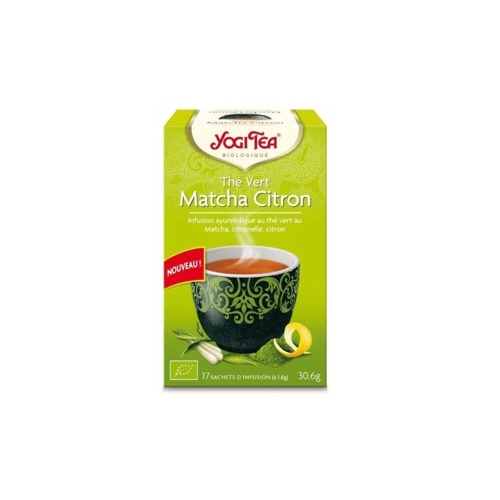 Thé Vert Matcha Citron Yogi Tea chez carrefour dietetique a casablanca