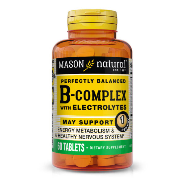 Mason Natural B Complexe avec Electrolytes Métabolisme et Système Nerveux 60 Comprimés