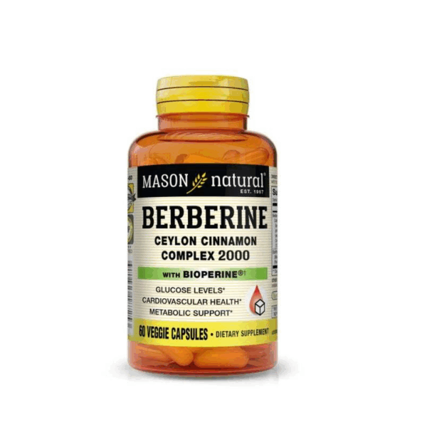 Mason Natural Berbérine et Cannelle de Ceylan 2000 60 Capsules Végetales