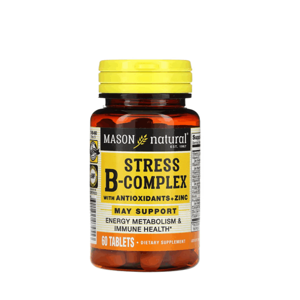 Mason Natural Complexe B Anti-Stress Antioxydant et Zinc 60 Comprimés