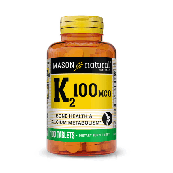 Mason Natural Vitamine K2 100MCG avec Calcium 100 Comprimés